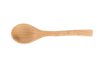 Spoon wood on white background.