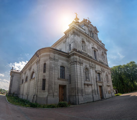 Obraz premium Beautiful Catholic church in the village of Hvardiiske. Ukraine