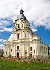 Beautiful Catholic  church in the village of Mykulyntsi. Ukraine