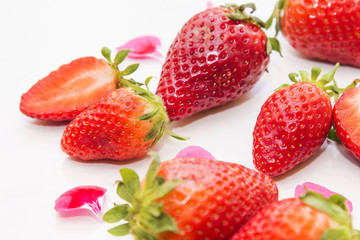 summer fruits, strawberries isolated