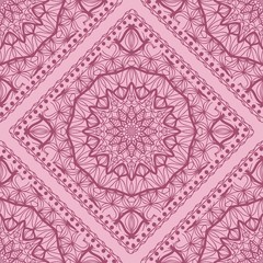 pattern with floral mandala, decorative border. seamless design for print fabric. Ornamental Vector Background.