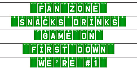 American football bunting flags game day decoration © C Design Studio
