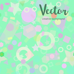 Vector colorful background with random, chaotic, scattered elements. Seamless geometric pattern