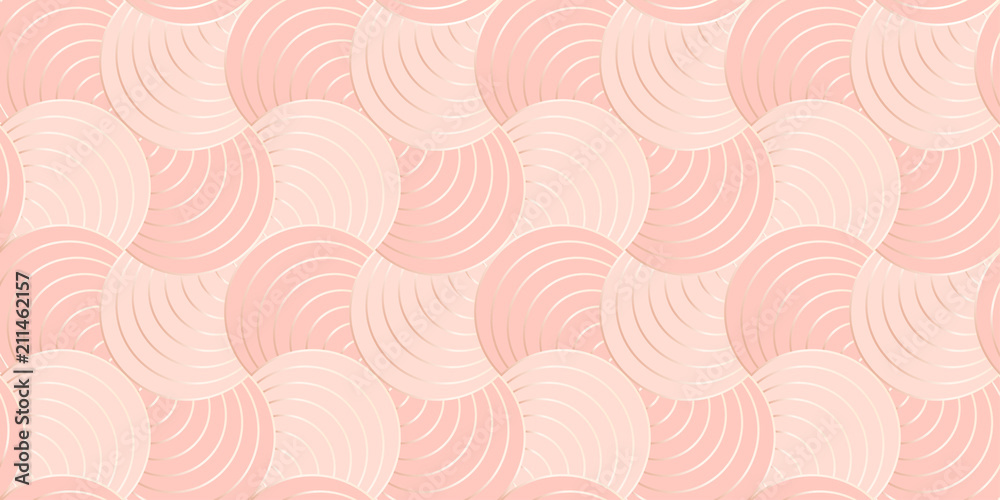 Poster background pattern seamless rose gold geometric line round rectangle circle abstract vector design.