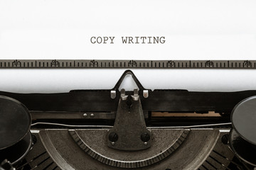 Copy Writing, written in vintage typewriter
