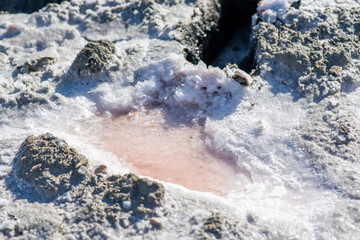 footprints of people in the salt lake - 211462549