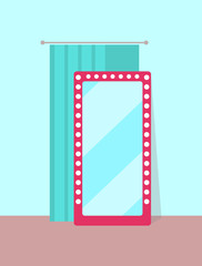 Clothing Store Changing Room Vector Illustration