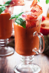 Spicy homemade gazpacho soup