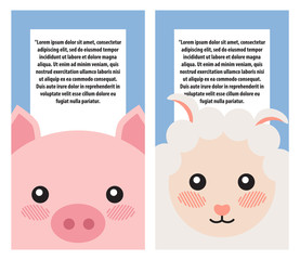 Sheep and Pig Heads on Book Covers, Posters Design