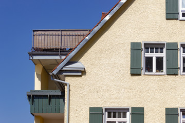 Fototapeta na wymiar city facades in south germany bavaria town wangen