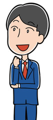 Fototapeta premium 説明をするスーツの男性イラスト