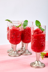 Summer refreshing strawberry granita