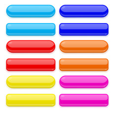 Colored set of 3d glass buttons