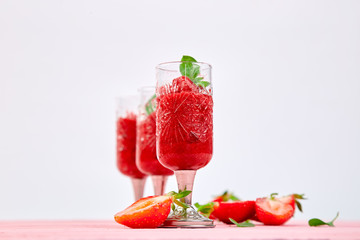 Summer refreshing strawberry granita