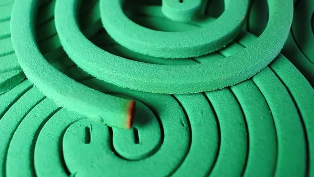 Anti Mosquito spiral. Midge gnat insecticide rotating pattern macro texture background backdrop footage video.