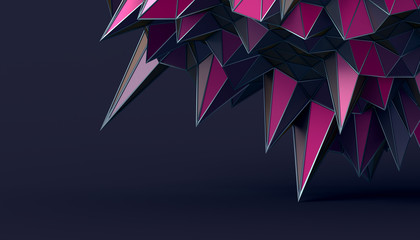 Abstract 3d rendering of geometric surface. Modern polygonal background design for poster, cover, branding, banner, placard.