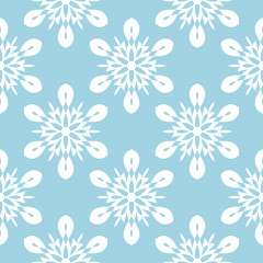 Blue and white floral seamless pattern