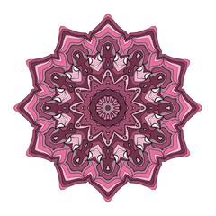 Vector hand drawn flower symbol illustration. Color mandala design
