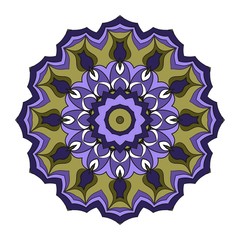 Modern floral ornament. Vector color mandala illustration