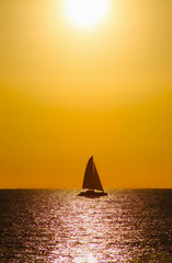 Fototapeta na wymiar Sailing In Gold
