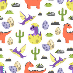 Dinosaur Seamless Pattern Vector Illustration © robu_s