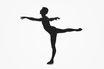 Fototapeta na wymiar male ballet dancer silhouette