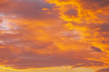 Dramatic Urban Sunset with clouds
