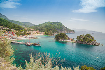 Naklejka premium parga greek tourist resort in Preveza Greece