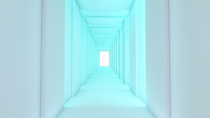 Obraz premium Futuristic Interior empty room with abstact reflective wall