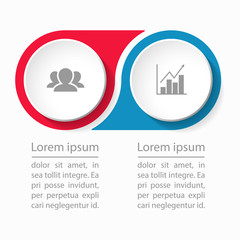 Vector infographic template for diagram, graph, presentation, chart, business concept with 2 options.