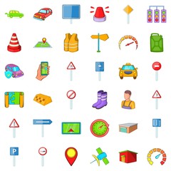 Vehicle icons set. Cartoon style of 36 vehicle vector icons for web isolated on white background