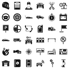 Mechanic auto icons set. Simple style of 36 mechanic auto vector icons for web isolated on white background