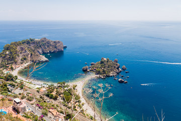 Fototapeta na wymiar View of Isola Bella in Taormina, Sicily, Italy