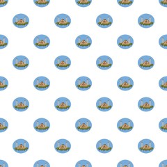 Mosque pattern seamless repeat in cartoon style vector illustration