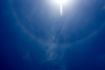 日輪！梅雨明け翌日の空。太陽の周りに虹！