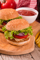 Hamburgers.