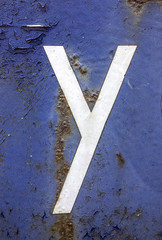 Fototapeta premium Written Wording in Distressed State Typography Found Letter Y