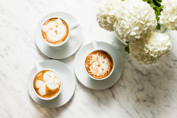 Top view of Latte art
