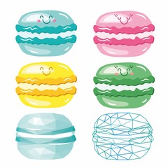original, creative and bright dessert icon — macaroons 