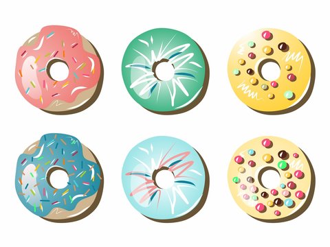 original, beautiful, colorful and delicious donuts 