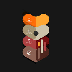 Flat design geometric infographics, arrow shape vector sticker or label, price tags, offer promotion badge, icon design, paper style layout for data graphic visualization step by step process, for