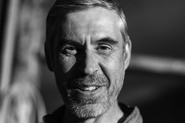 portrait of brutal man with expressive emotion