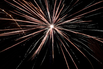 Fireworks in a black background