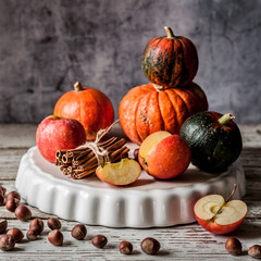 Pumpkin and Apple Pie Ingredients