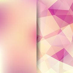 Fototapeta premium Background made of pink triangles. Square composition with geometric shapes and blur element. Eps 10