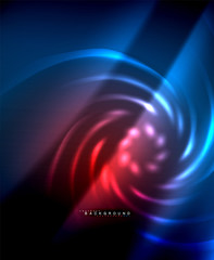 Neon glowing techno lines, hi-tech futuristic abstract background template with square shapes