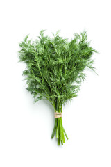 Fresh dill isolated on white background..