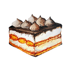 water color tiramisu cake