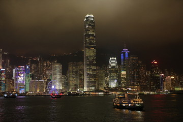 Fototapeta na wymiar Hong Kong de nuit