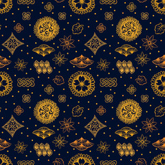 Asian pattern. Kabuki. Japanese doodles. Kabuki theatre elements. Kimono. Asia culture symbols. Oriental ornament. Chinese sketch. Fashion. China. Japan. Singapore. Korea. Vietnam. Fabric design.